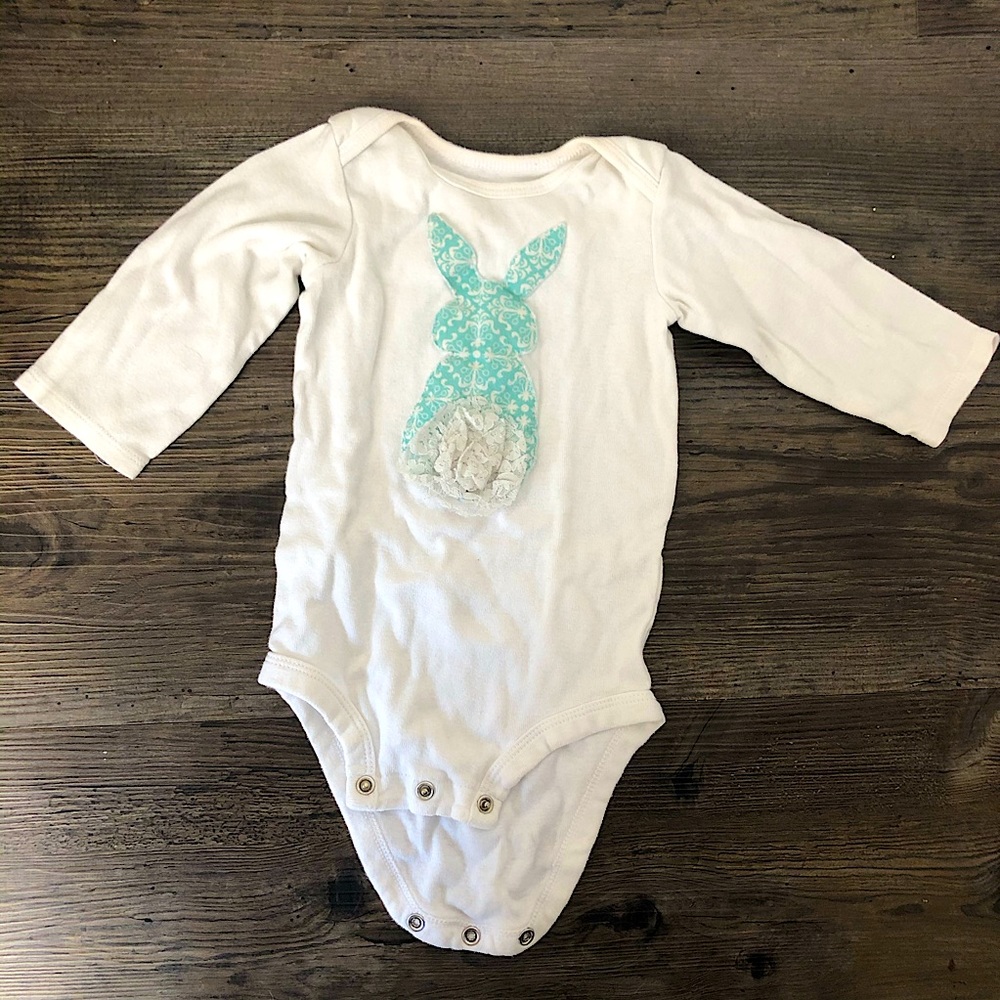 Carter's 6-12Mos. Bunny White‎ Cotton Onesie